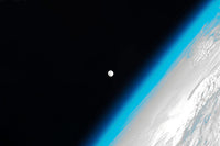 The Moon and Earth's Atmosphere Poster Print by Stocktrek Images