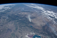 View from space of the wildfires in the western and southwestern United States poster print.