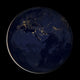 Full Earth City Lights Poster Print featuring Africa, Europe, and the Middle East.