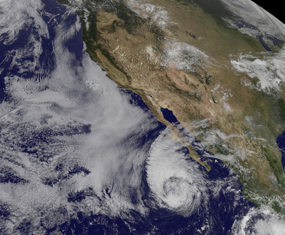 Tropical Storm Miriam Poster Print showcasing clouds off Baja California