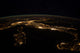 Nighttime panorama showing city lights of Europe poster print.
