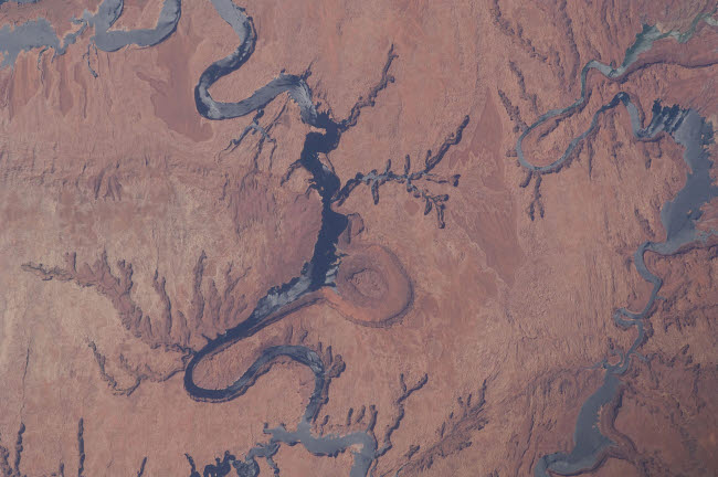 View from Space of Lake Powell and the Rincon in Utah Poster Print