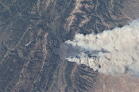 Poster print of the Fontenelle fire burning in Wyoming from space.