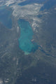 View from space of Lake Ontario poster print showcasing vibrant colors