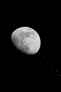 International Space Station crossing the moon poster print