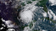 Geocolor image of Tropical Storm Harvey in the Gulf of Mexico Poster Print