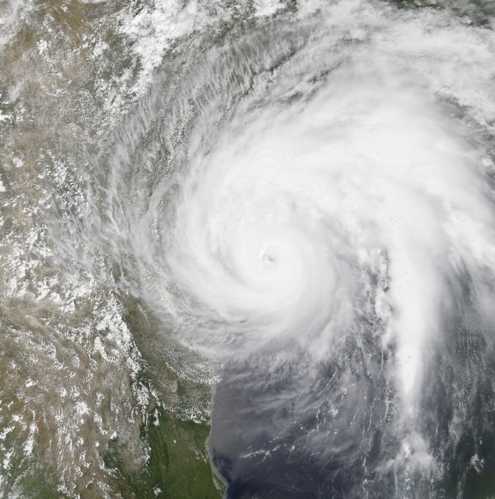 Hurricane Harvey natural color satellite image poster print