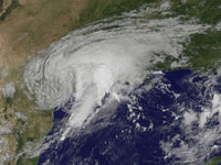 Satellite view of Tropical Storm Harvey over Texas poster print