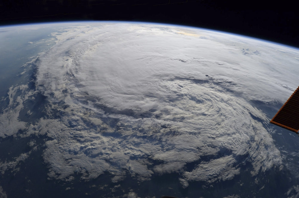Tropical Storm Harvey Poster Print from the International Space Station showcasing storm dynamics.