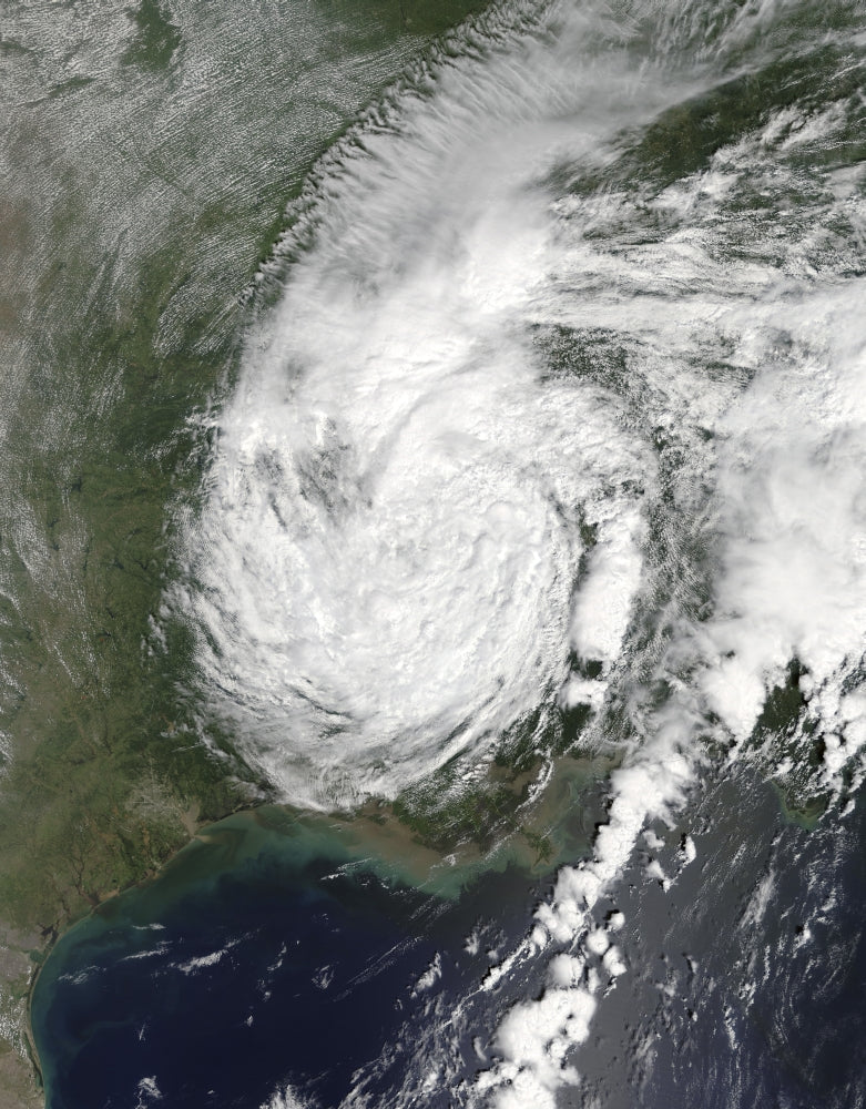 Satellite view of Tropical Depression Harvey over the southcentral United States poster print.