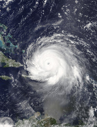 Satellite view of Hurricane Irma over Puerto Rico and Hispaniola poster print.