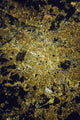 View from space of Paris, France, showing city lights and street grid pattern at night.
