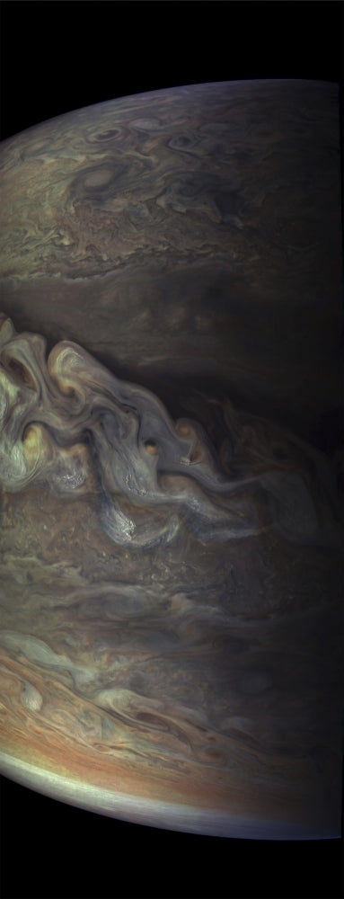 Enhanced Three-Dimensional View of Jupiter Cloudscape Poster Print