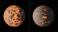 Super-Earth 55 Cancri e Volcanic Activity Poster Print showcasing volcanic activity