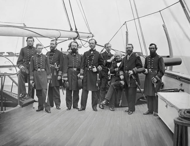 Admiral John A. Dahlgren and his officers Civil War poster print.