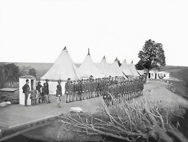 Infantry Company on Parade during the American Civil War Poster Print