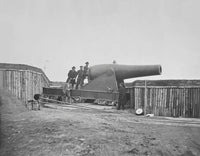 Cannon Mounted in Fort at Battery Rodger during American Civil War Poster Print
