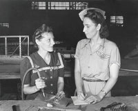 Women working in the Assembly and Repair Department at Naval Air Base in Texas circa 1942 poster print.