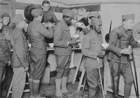American soldiers receiving food at the Red Cross canteen poster print by Stocktrek Images