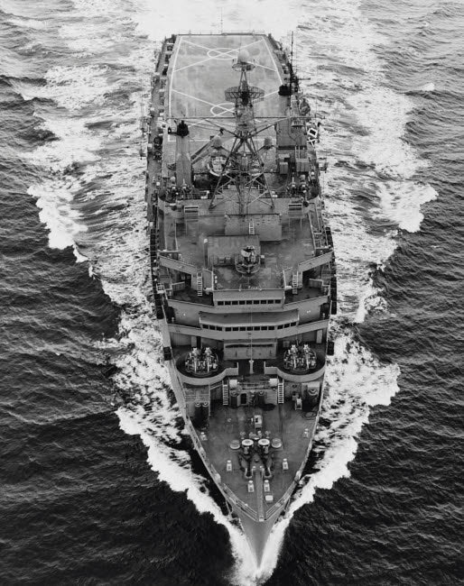 Overhead view of USS Nashville (LPD-13) 1969 poster print