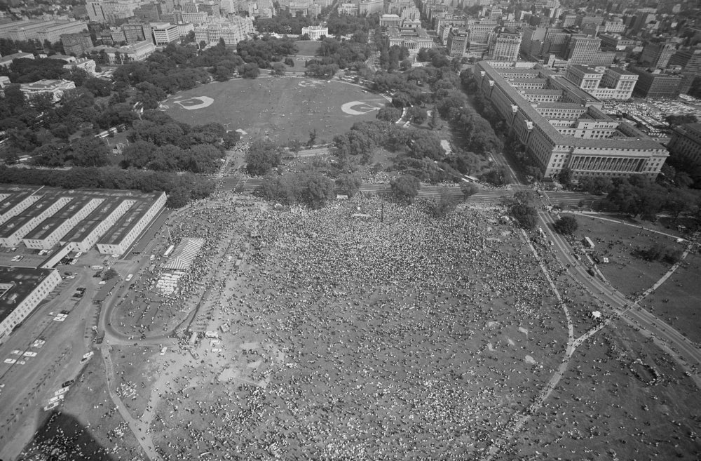 Aerial view of the March on Washington in 1963 - Poster Print