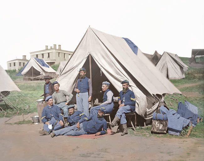 22nd New York Volunteer Infantry camp poster print from the American Civil War.