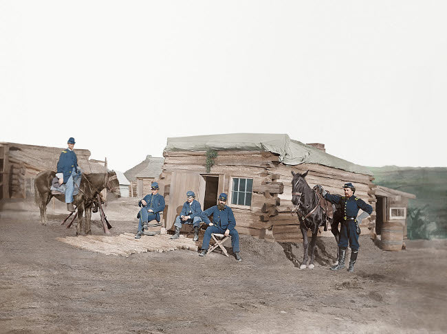 Headquarters of the 11th Rhode Island Infantry Fine Art Print depicting American Civil War history.
