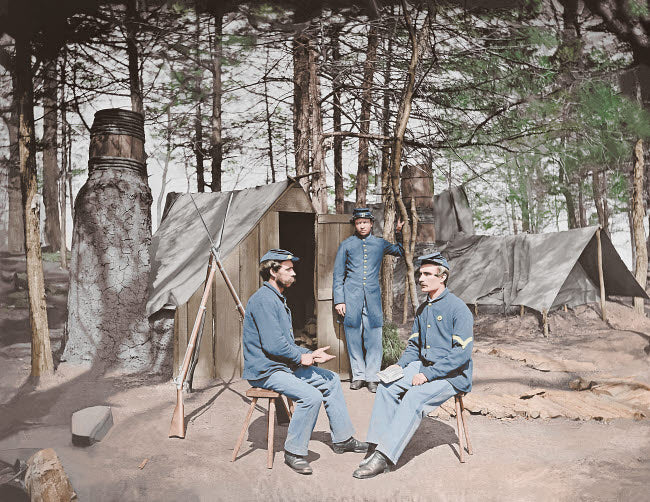 Camp Scene During the American Civil War Poster Print