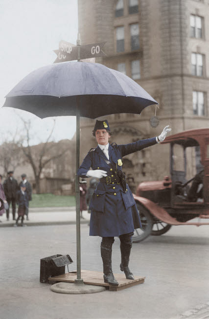 Traffic Cop in Washington DC, Circa 1918 Poster Print showcasing vintage urban life