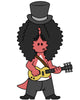 Allosaurus playing guitar poster print inspired by Slash.
