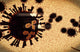 H5N1 Avian Flu Virus Antibody Attack Poster Print, showcasing a swarm of viruses and antibodies.
