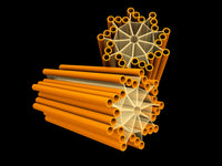 Conceptual image of centrioles poster print showcasing vibrant cellular structures.