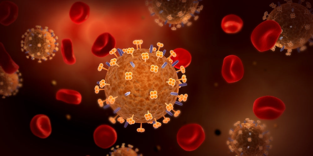 Conceptual image of influenza virus poster print
