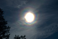 Solar Halo Poster Print showcasing a stunning celestial phenomenon by Yuichi Takasaka.