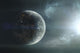 Fleet of colonization ships departing for a discovery trip into a neighboring solar system poster print.