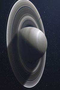 Illustration of Saturn with rings and satellites - Poster Print