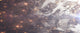 Aerial view poster of a planet being ripped apart by lava