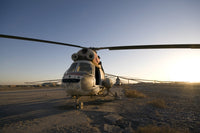 Baqubah, Iraq Mi-2 helicopter on an abandoned flight deck poster print