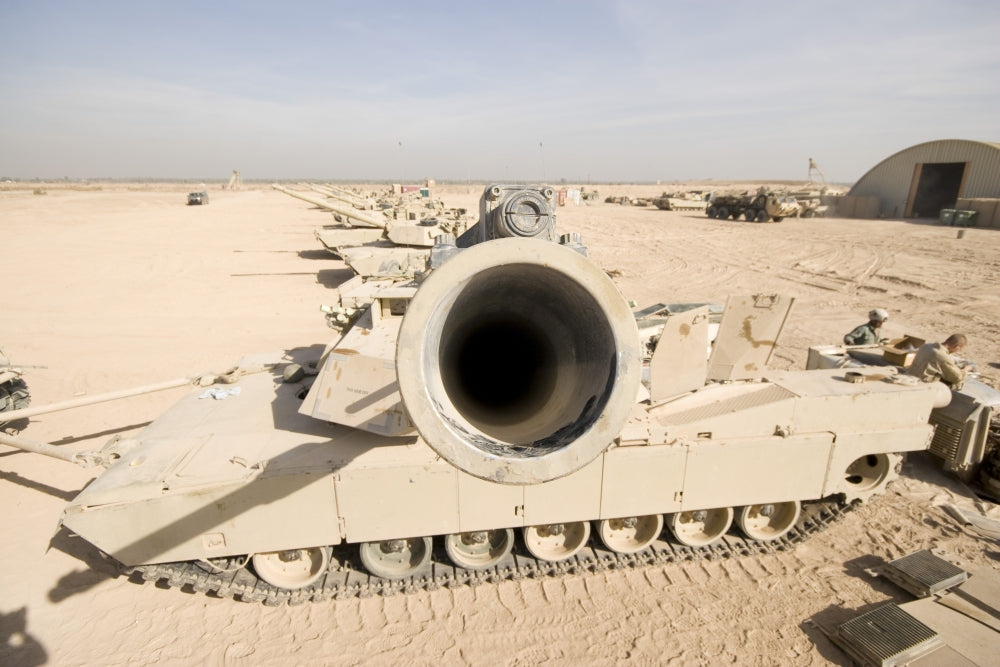 Baqubah Iraq M1 Abrams tank at Camp Warhorse poster print