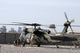 UH-60 Blackhawk Medivac helicopter refueling at Camp Warhorse poster print.