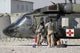 UH-60 Blackhawk Medivac helicopter refueling at Camp Warhorse poster print.