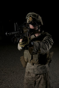 Portrait of a U.S. Marine wearing night vision device poster print