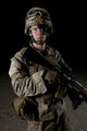 Portrait of a U.S. Marine wearing a night vision device poster print.