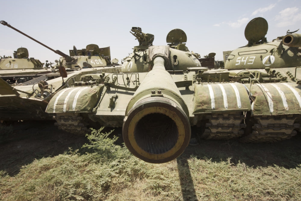 Poster of Russian T-54 and T-55 main battle tanks in Kunduz, Afghanistan.