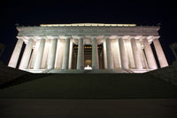 Lincoln Memorial lit up at night poster print showcasing Washington D.C.