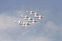 Snowbirds 431 Air Demonstration Squadron performing aerobatics at Wings Over Houston 2007 airshow poster print.