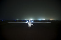 RQ-5 Hunter unmanned aerial vehicle on the tarmac at COB Speicher, Tikrit, Iraq, during Operation Iraqi Freedom.