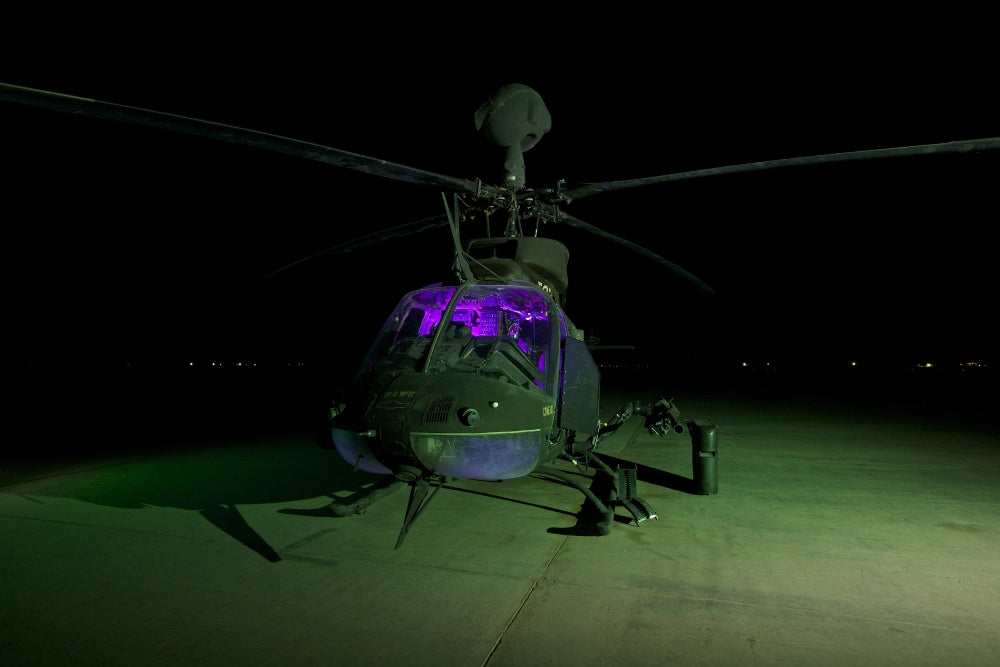 OH-58D Kiowa helicopter poster print at COB Speicher, Iraq