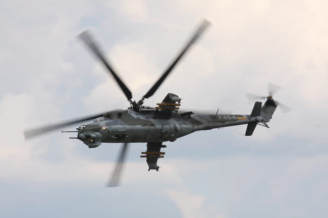 Czech Air Force Mi-24 Hind helicopter poster print by Timm Ziegenthaler.