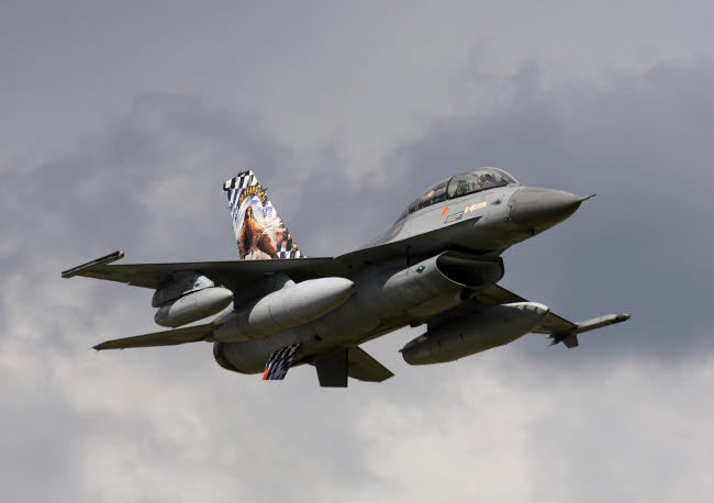 Belgian F-16B Fighter Jet Taking Off Poster Print by Timm Ziegenthaler